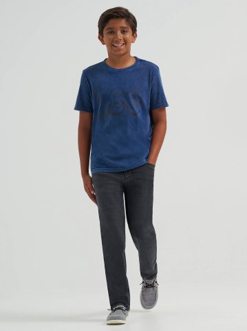 Boy's Stone Wash Jersey Logo Tee