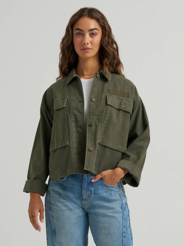 Women's Oversized Double Pocket Utility Overshirt Women's Oversized Double Pocket Utility Overshirt
