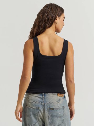 Women's Solid Square Neck Tank Top