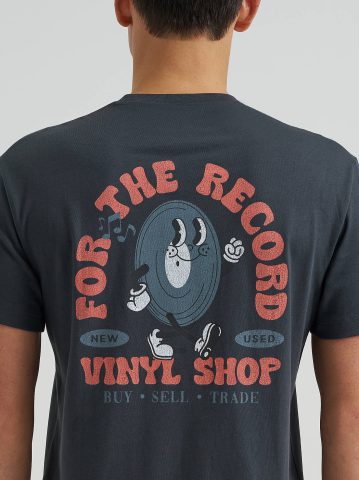 Men's Relaxed Fit Vinyl Shop Graphic Tee
