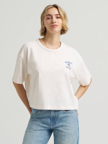 Women's Boxy Fit Crafted Indigo Graphic Tee — alternate view