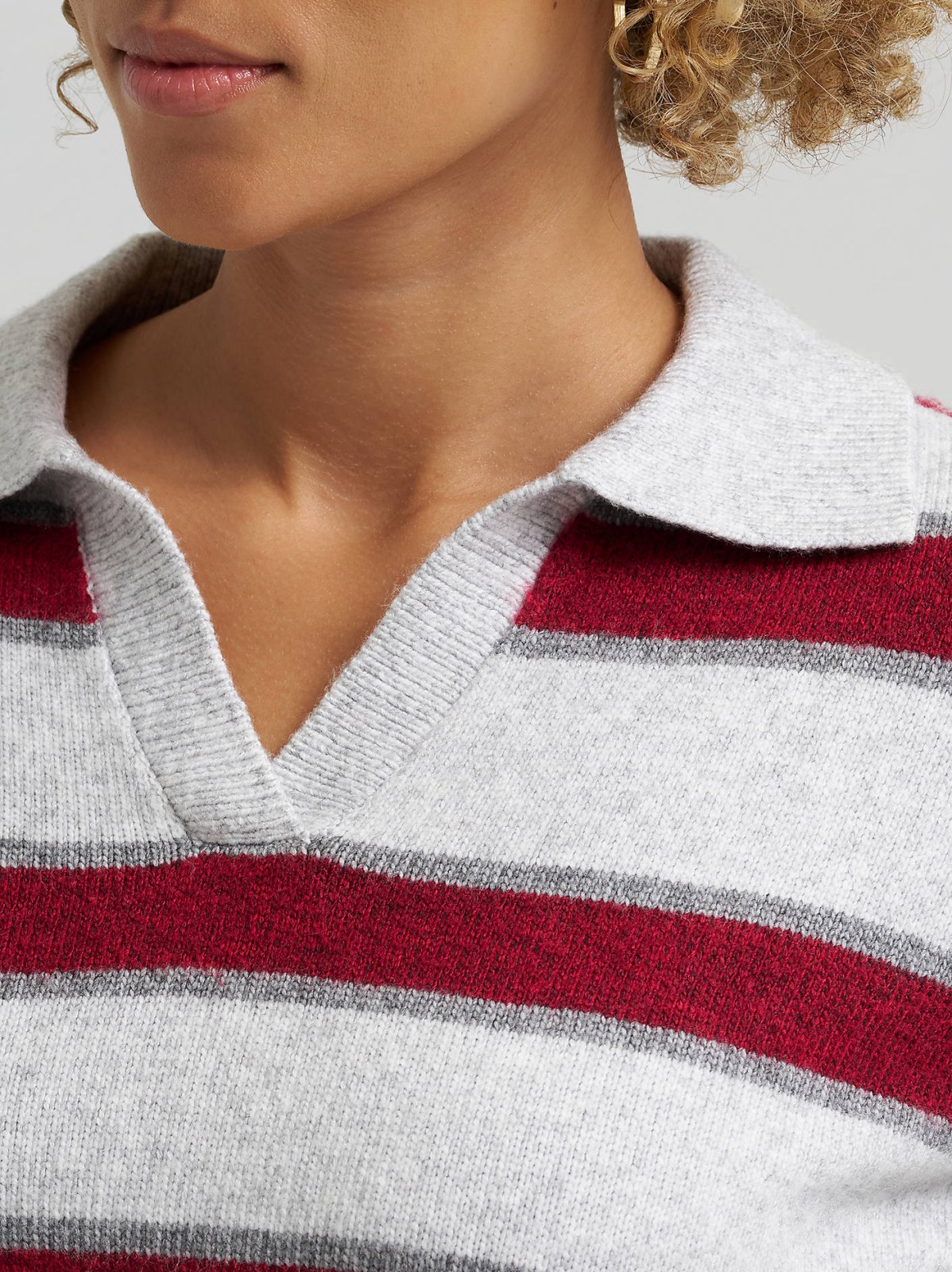 Women's V-Neck Stripe Sweater - view 3