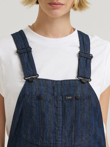 Women's Premium Hickory Stripe Slim Straight Overall