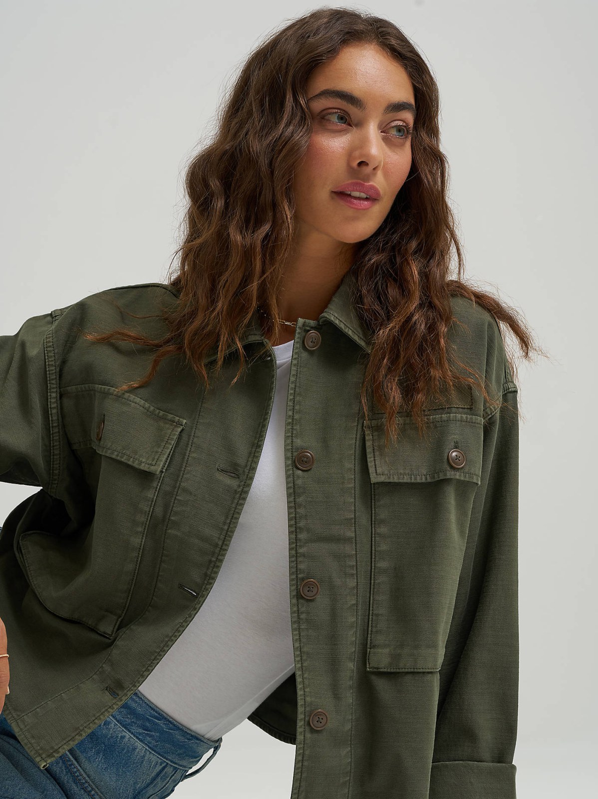 Women's Oversized Double Pocket Utility Overshirt - view 2