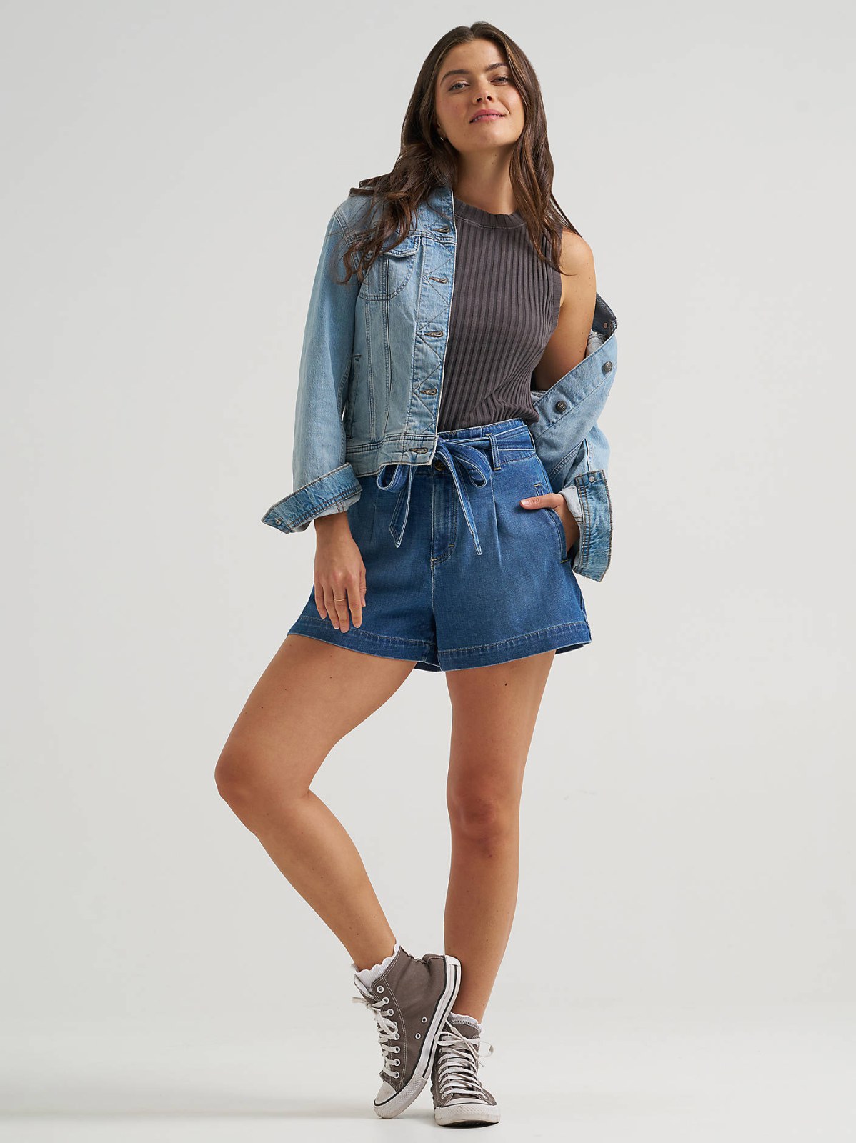 Women's High Rise Denim Bow Short - view 2