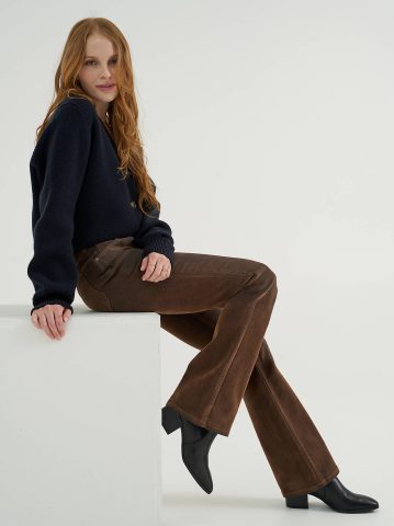 Women's Flocked High Rise Bootcut Jean — alternate view