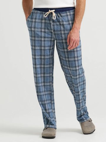 Men's Plaid Lounge Pant with Contrast Waistband