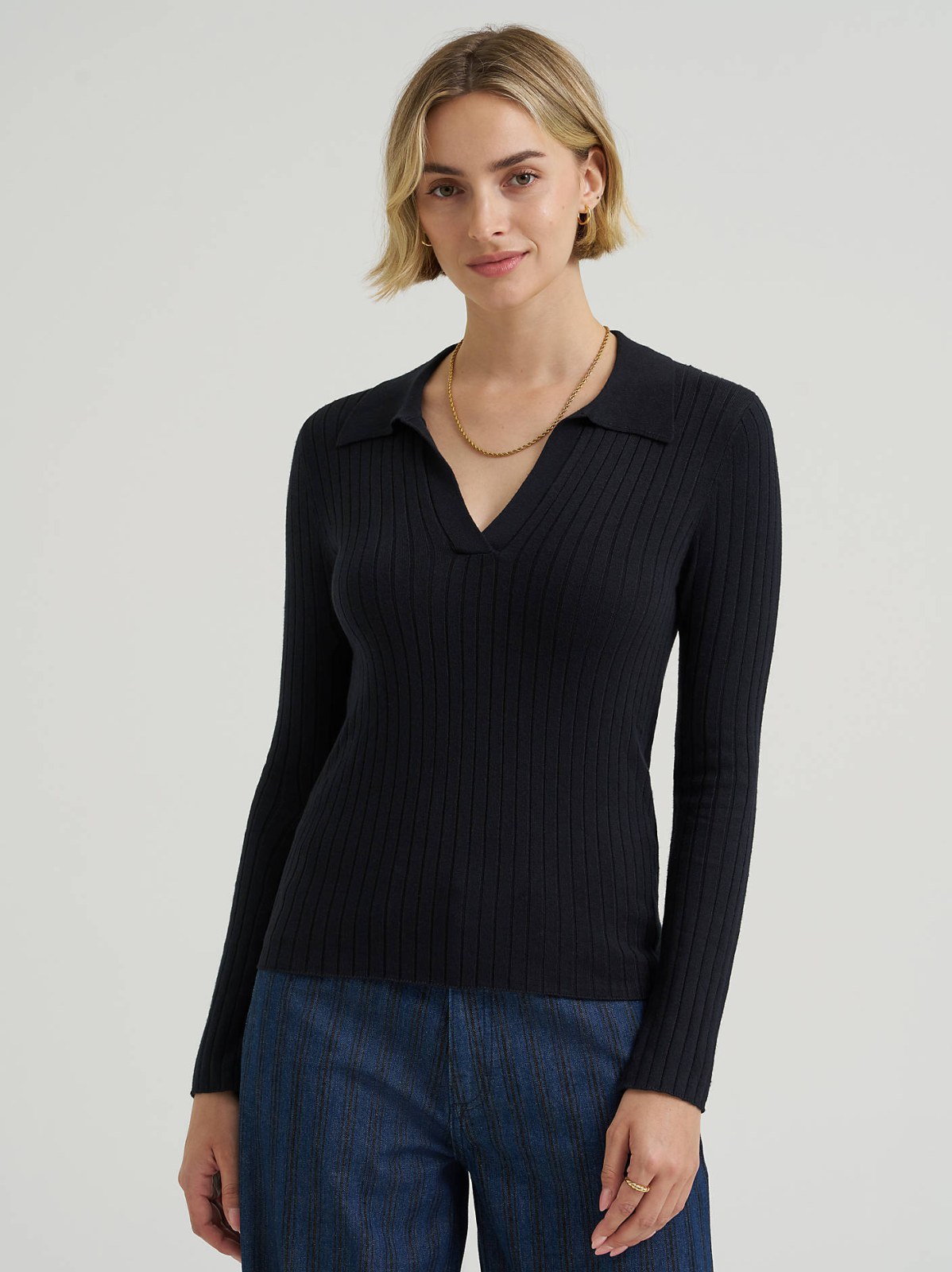 Women's Plaited Polo Sweater - view 2