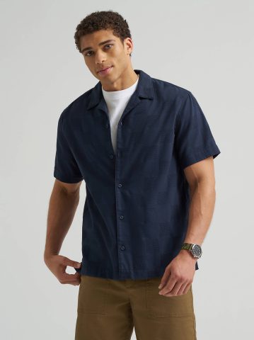 Men's Relaxed Textured Camp Shirt