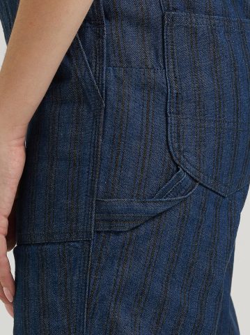 Women's Premium Hickory Stripe Slim Straight Overall