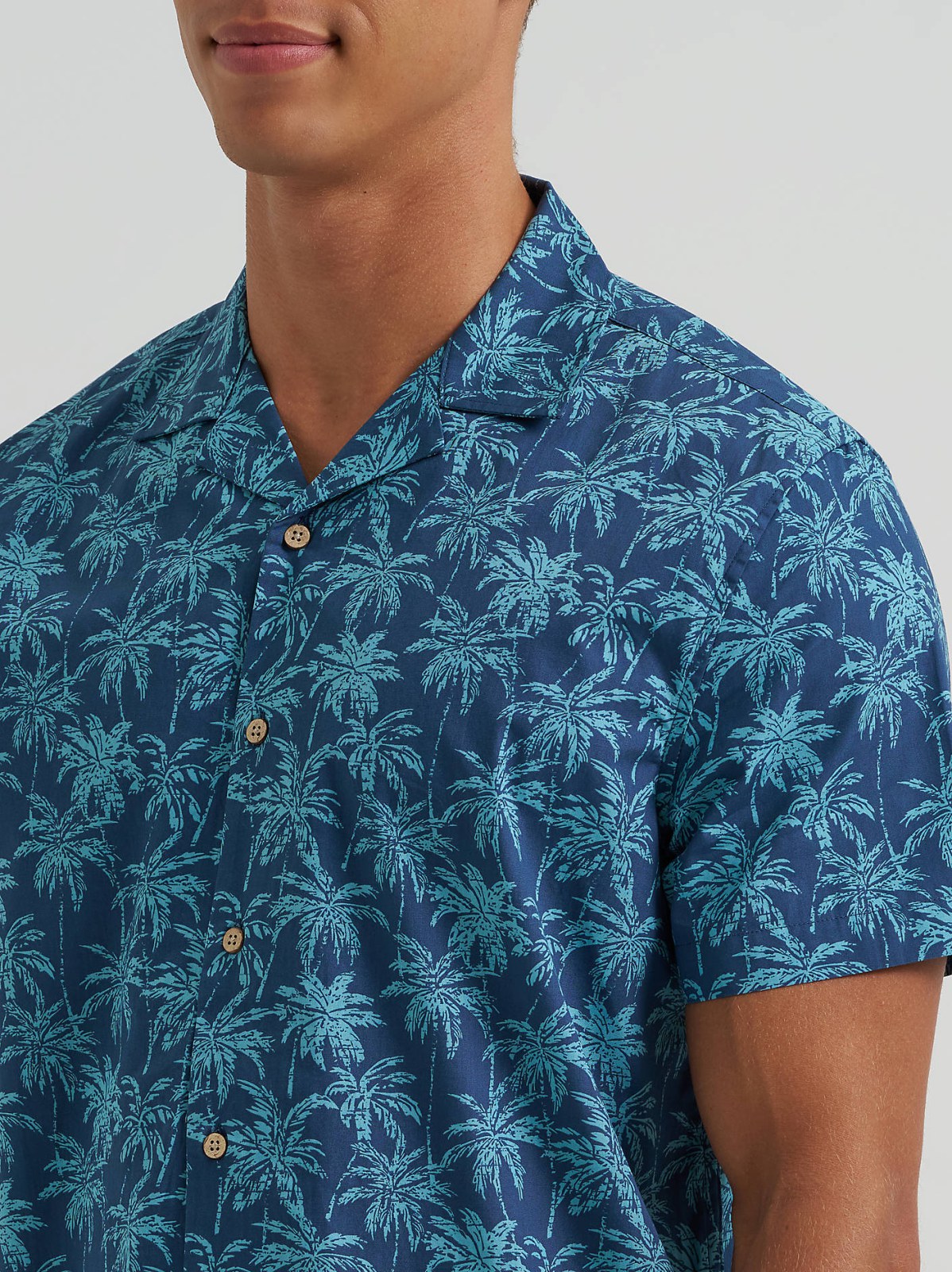 Men's Palm Print Camp Shirt - view 3