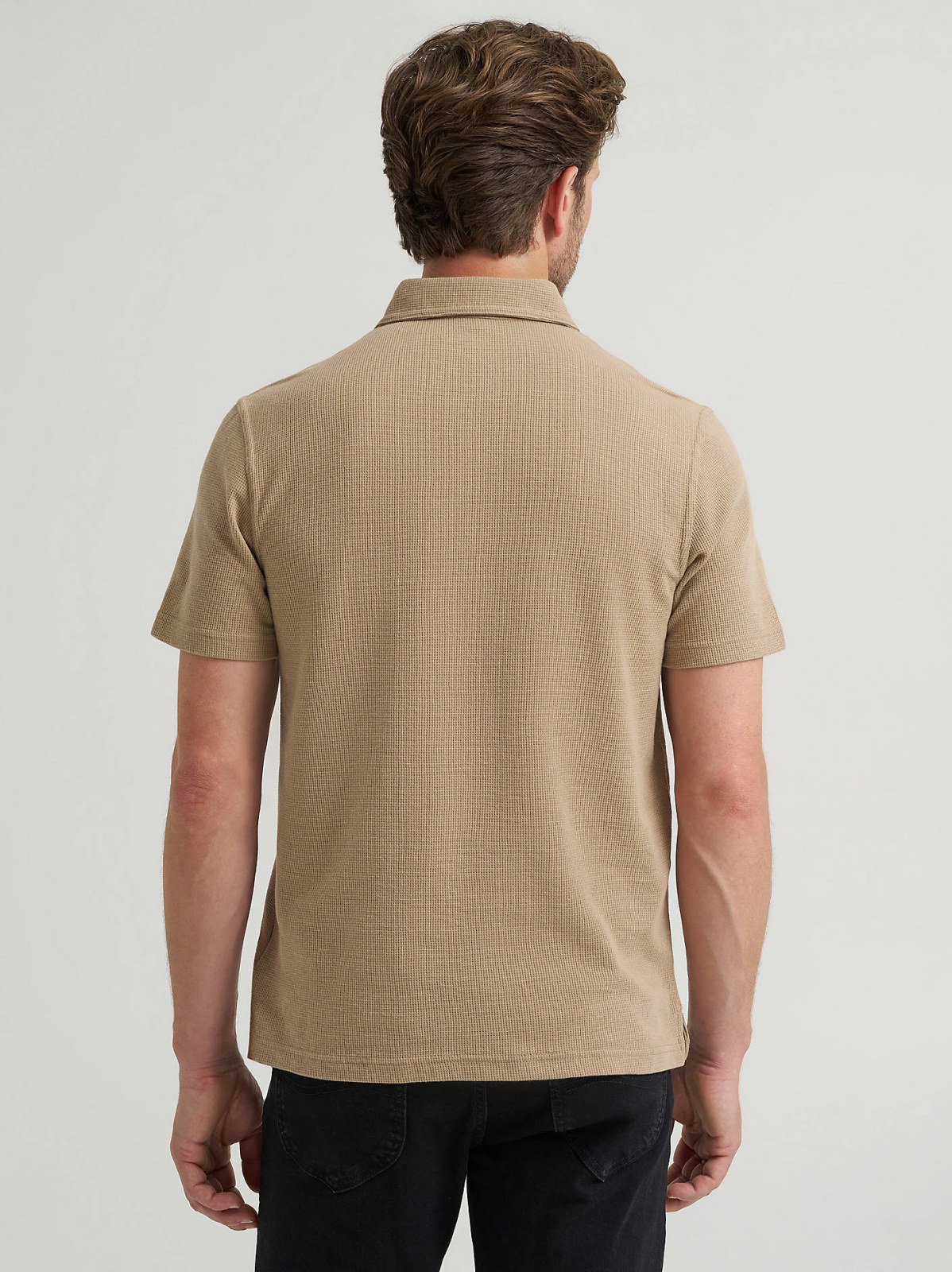 Men's Lightweight Waffle Knit Polo Shirt - view 2
