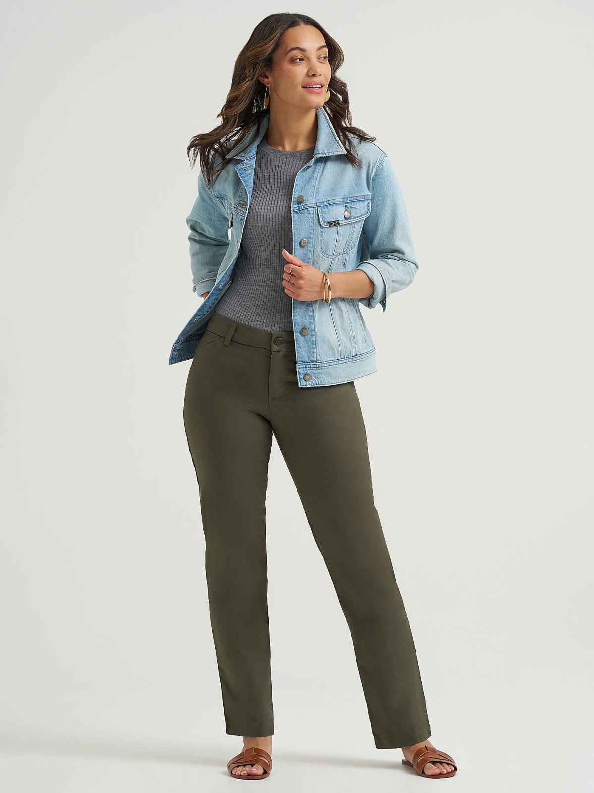 Women's Wrinkle Free Relaxed Fit Straight Leg Pant