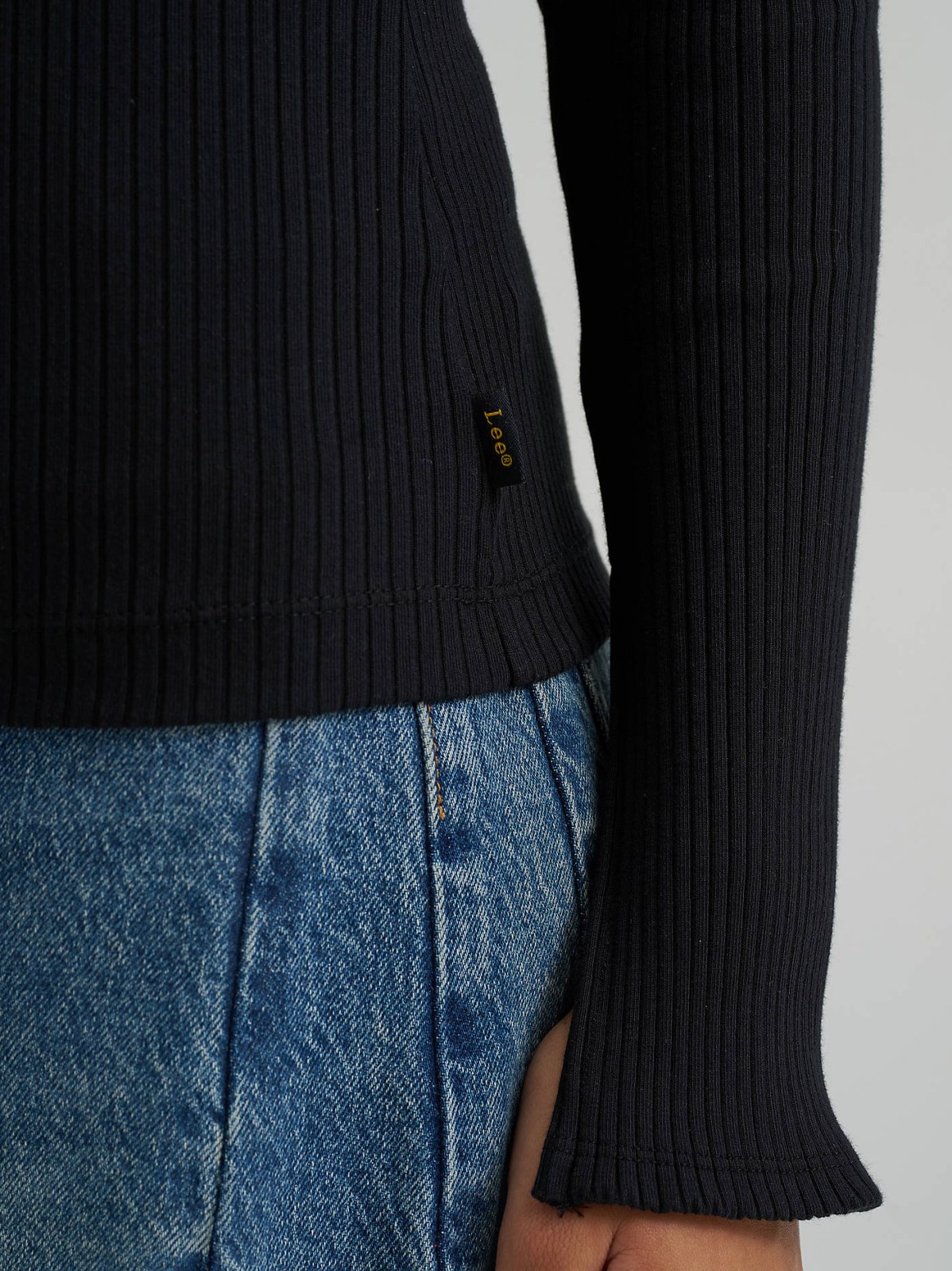 Women's Slit Sleeve Rib Knit Tee - view 4