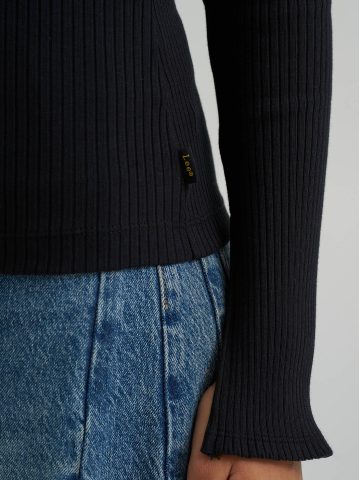 Women's Slit Sleeve Rib Knit Tee