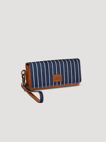 Women's Stripe Wristlet Trifold Wallet — alternate view