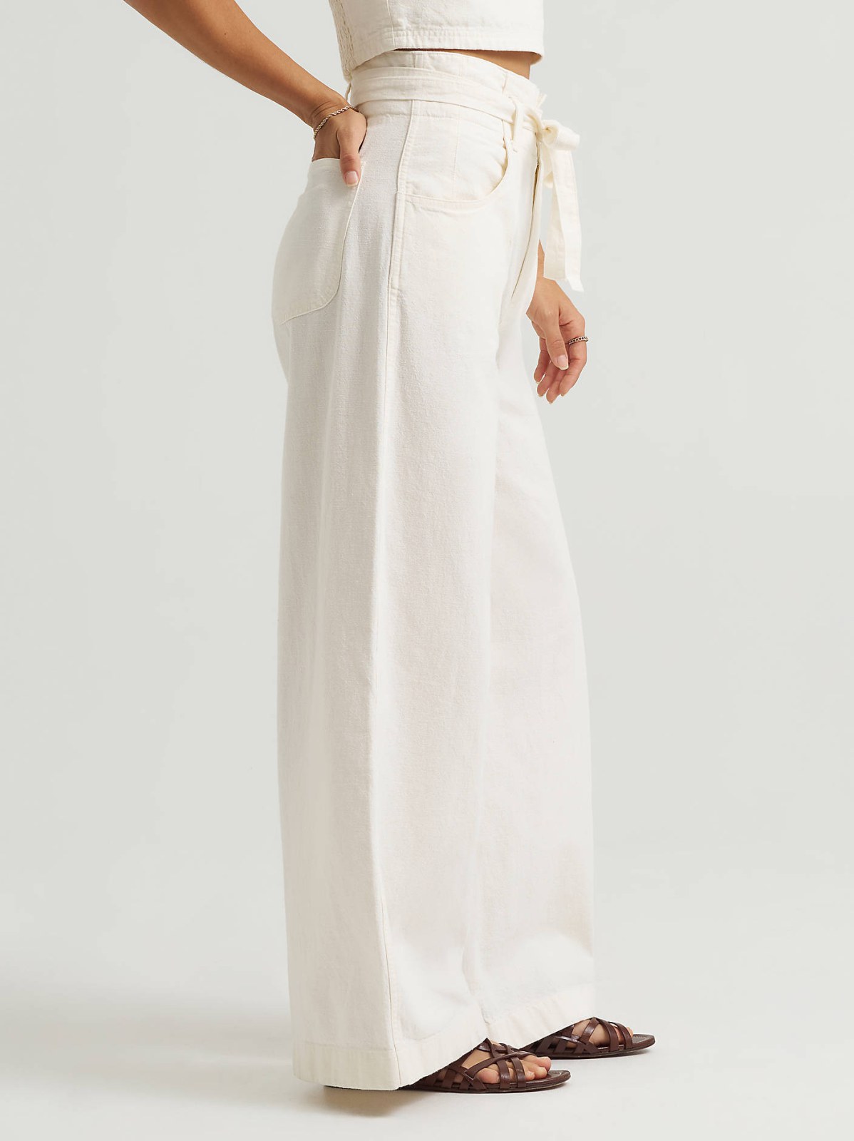 Women's High Rise Pleated Linen Trouser Pant - view 5