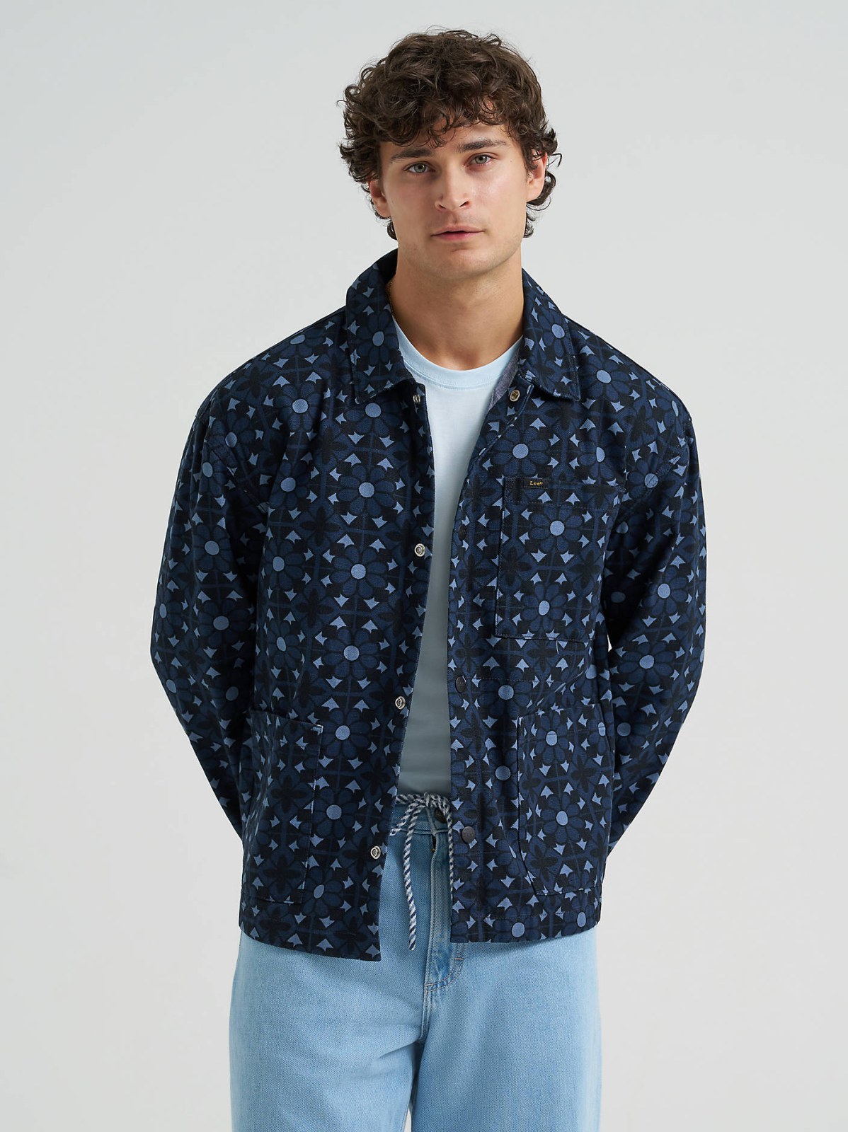 Men's Geo Snap Front Denim Jacket
