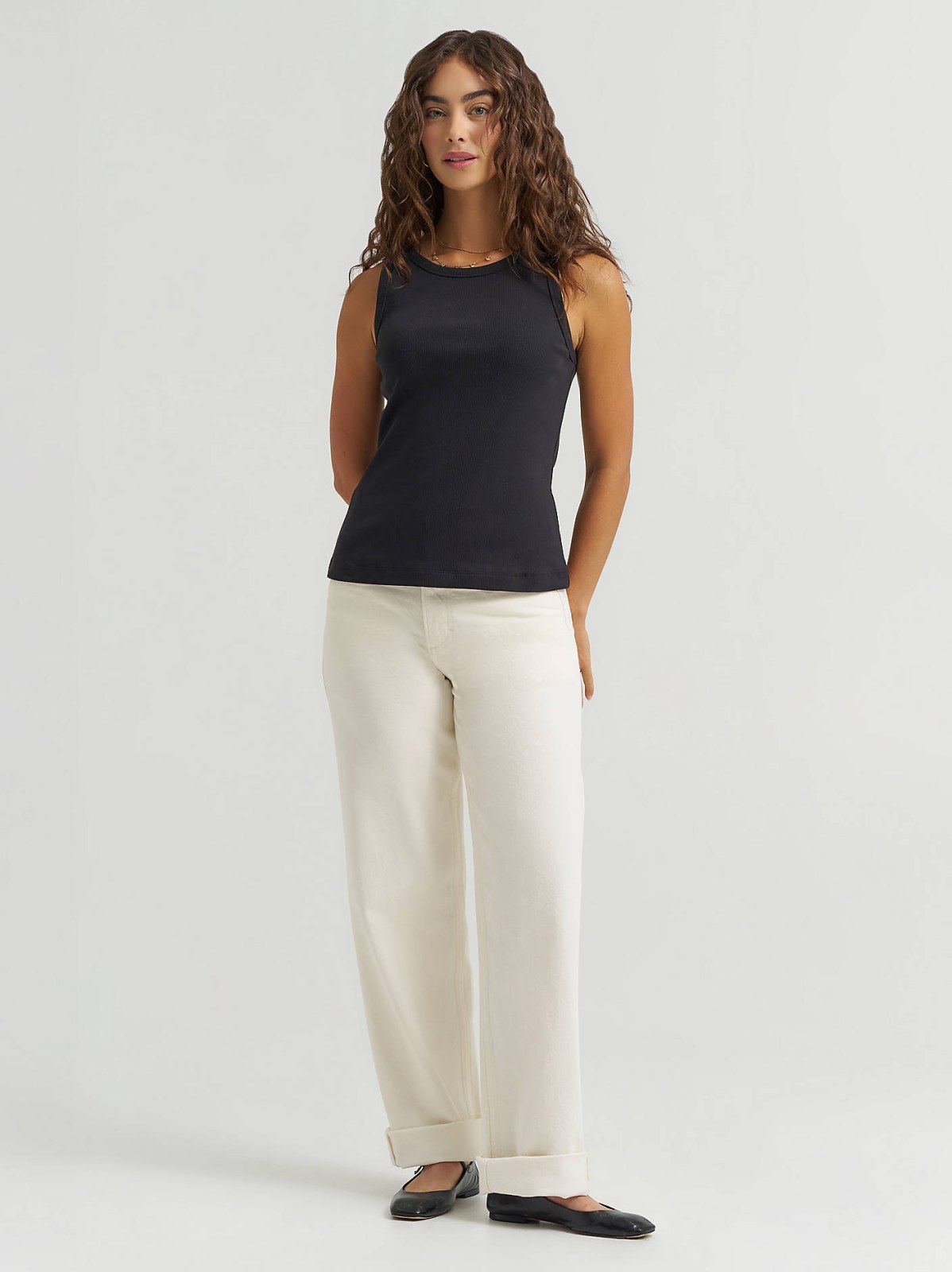 Women's Solid Ribbed Tank Top - view 3