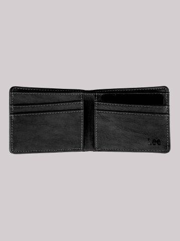 Men's Embossed Logo Patch Tumbled Bifold Wallet