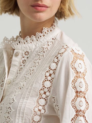 Women's Lace Button Down Blouse
