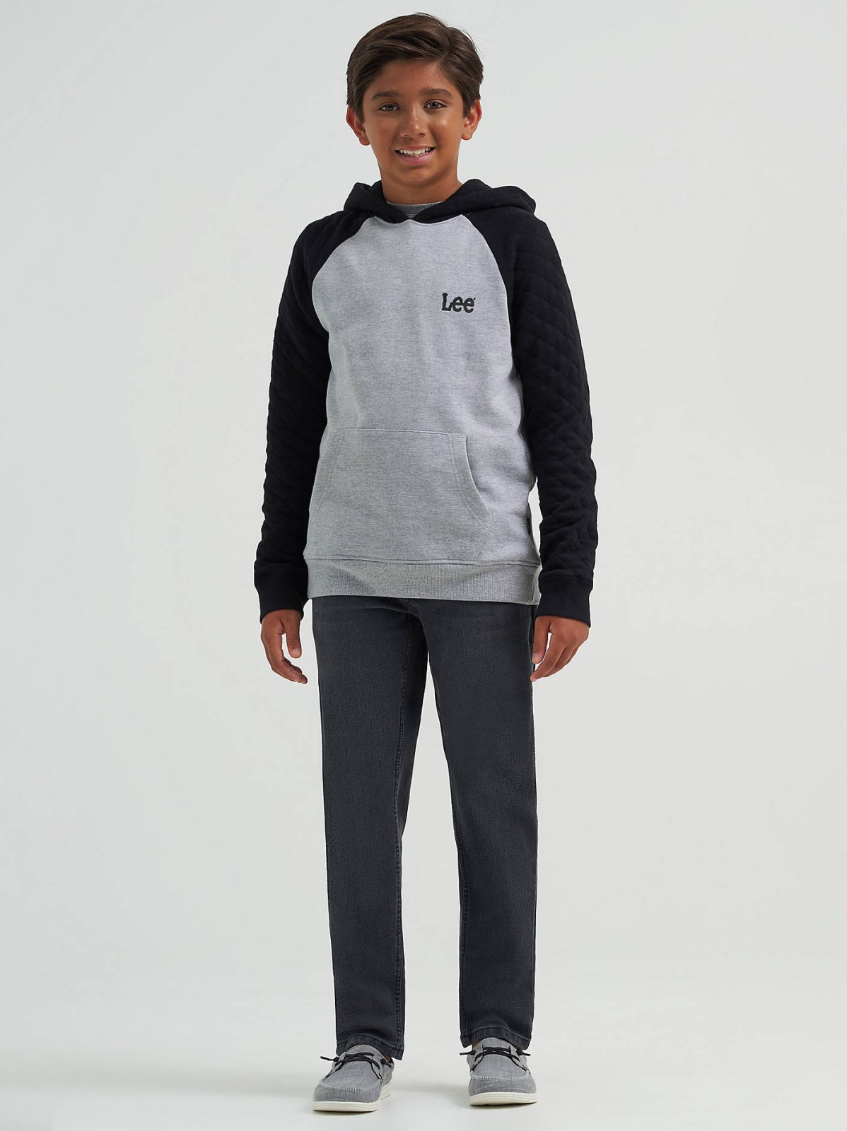 Boy's Quilted Raglan Fleece Hoodie - view 5