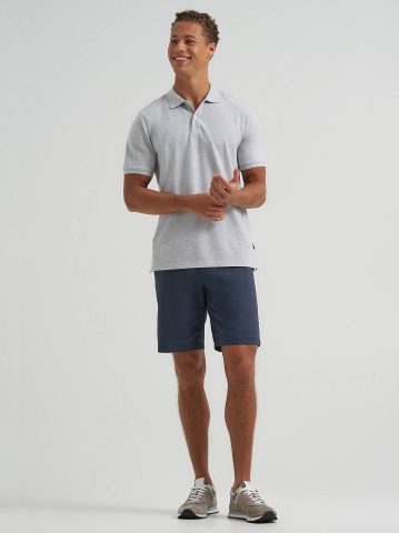 Men's Solid Mini Pique Polo Shirt