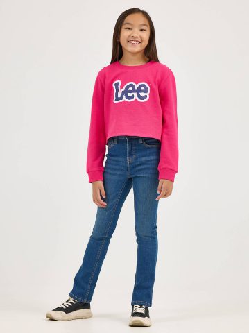 Girl's Crop Logo Crewneck