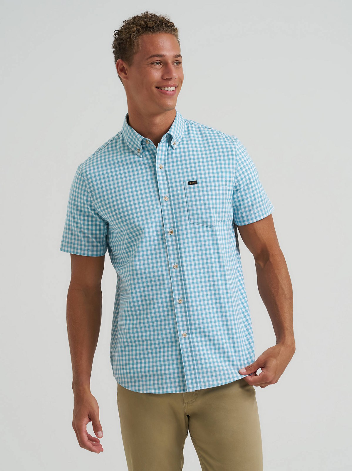 Men's One Pocket Plaid Button Down Shirt