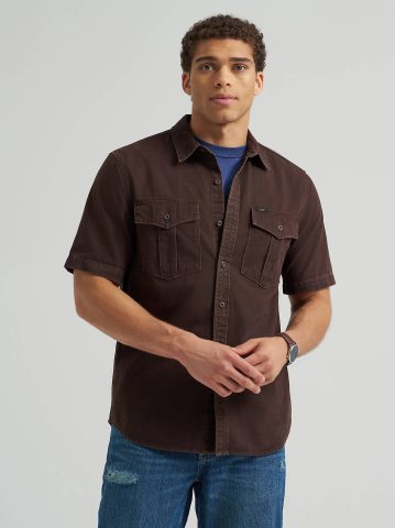Men's Double Chest Patch Pocket Button Down Shirt Men's Double Chest Patch Pocket Button Down Shirt