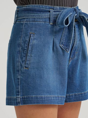Women's High Rise Denim Bow Short