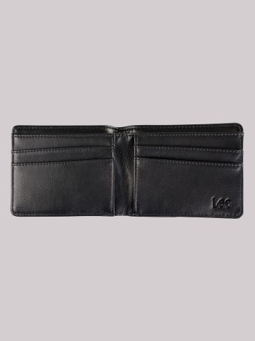 Men's Stitched Metal Logo Pebble Grain Bifold Wallet — alternate view