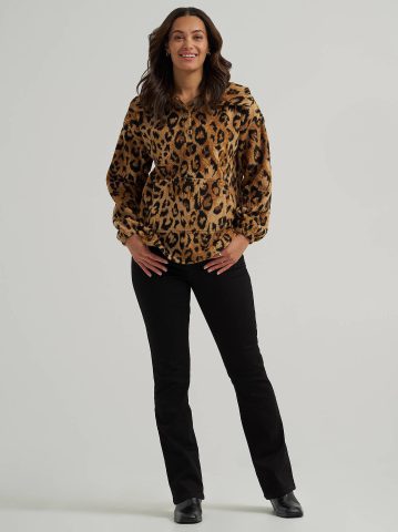 Women's Printed Sherpa Pullover