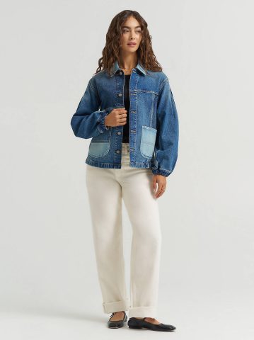 Women's Patched Denim Chore Jacket