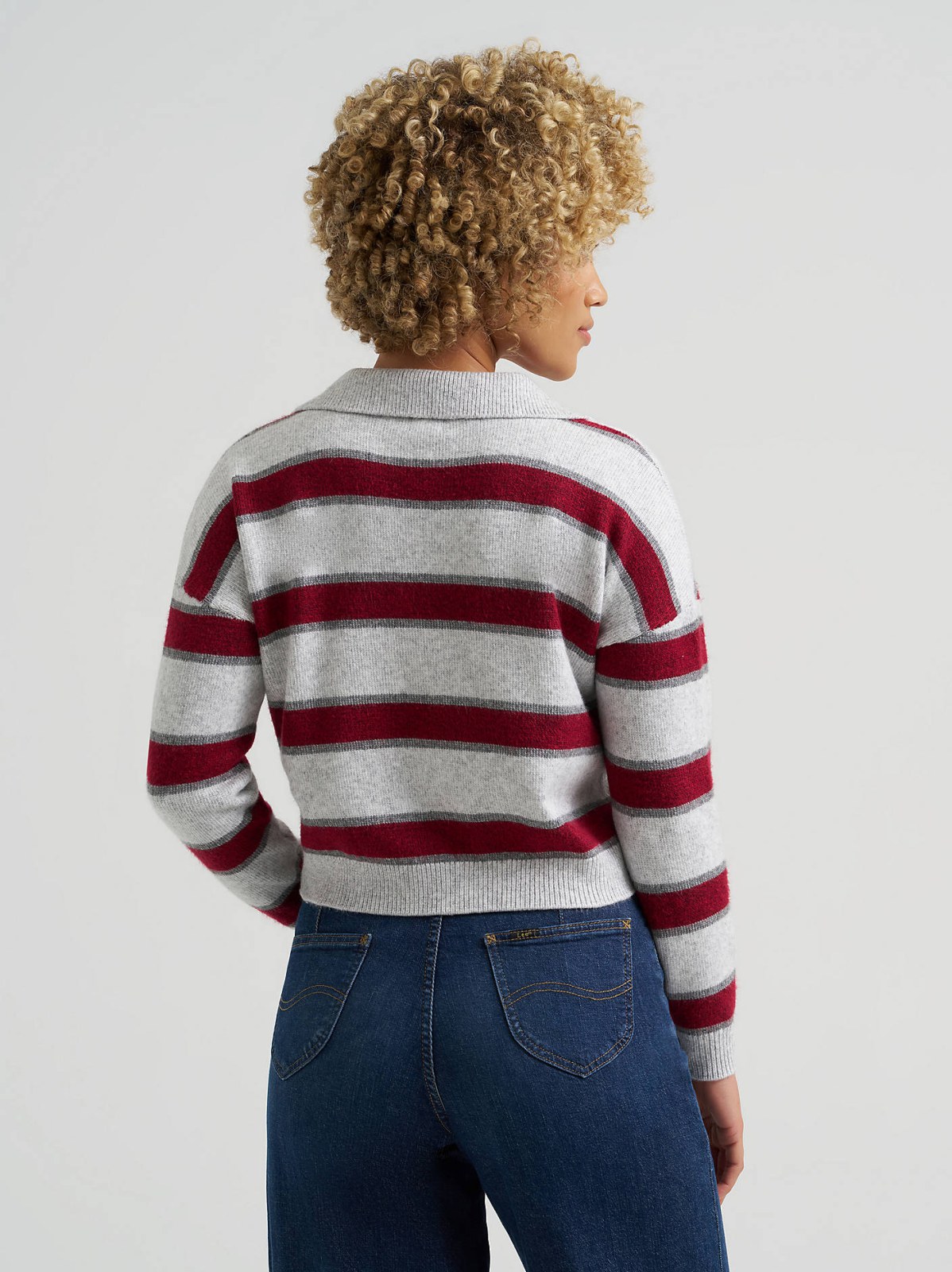 Women's V-Neck Stripe Sweater - view 2
