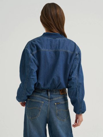 Women's Oversized Denim Bubble Jacket