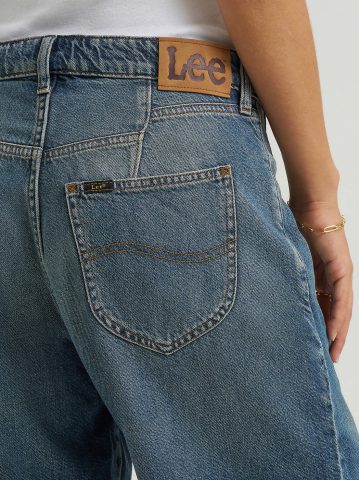 Women's Low Rise Button-Fly Darted Slouch Denim Bermuda