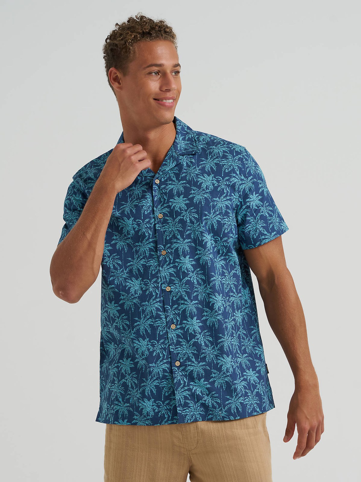 Men's Palm Print Camp Shirt