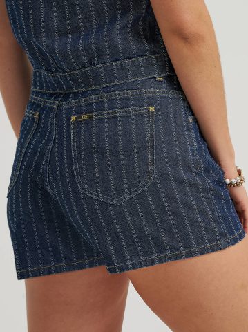 Women's 100% Cotton Classic Stripe Denim Short