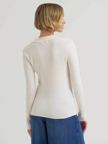 Women's Plaited Polo Sweater