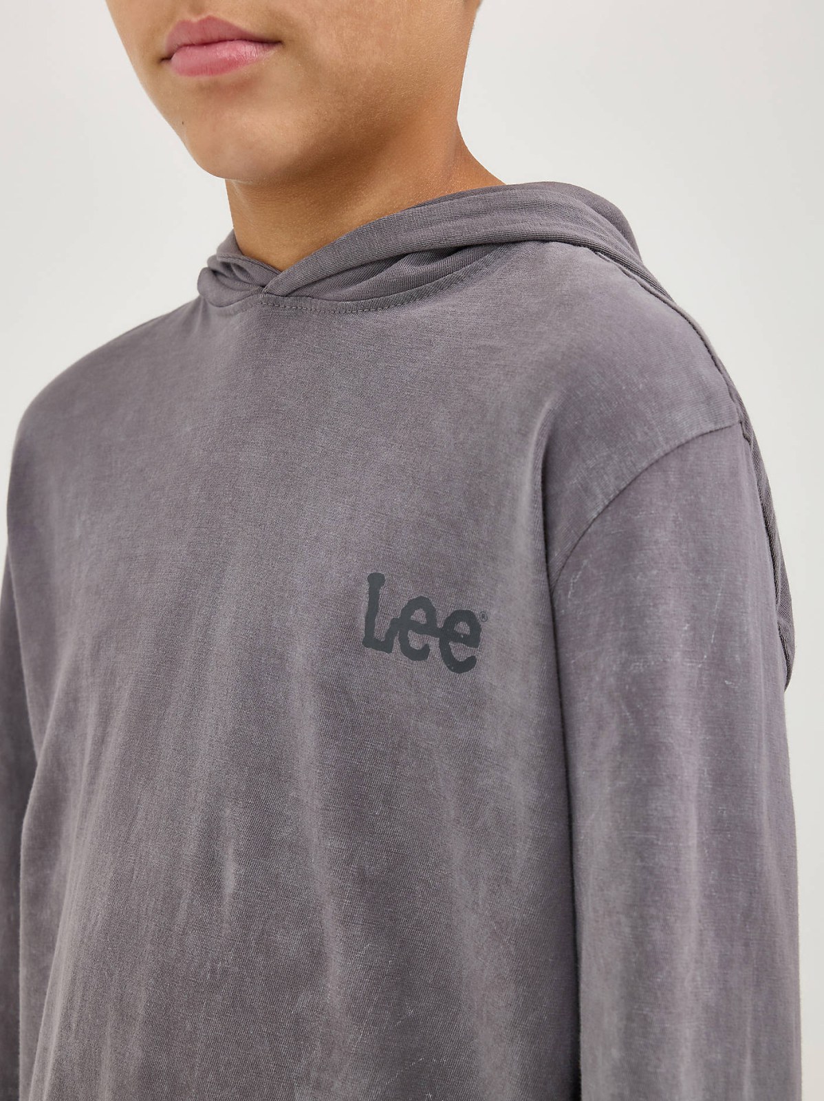 Boy's Oil Wash Hooded Jersey Logo Tee - view 3