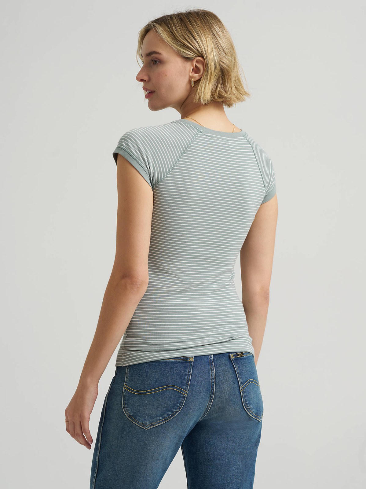 Women's Cap Sleeve Stripe Tee - view 4