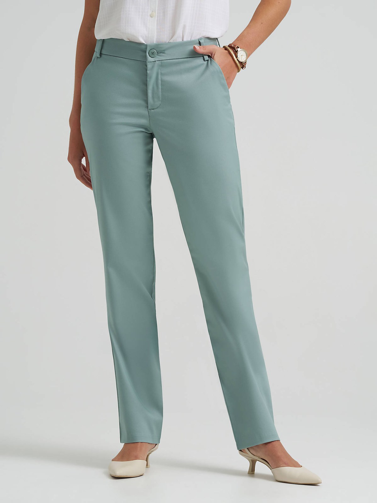 Women's Wrinkle Free Relaxed Fit Straight Leg Pant - view 2