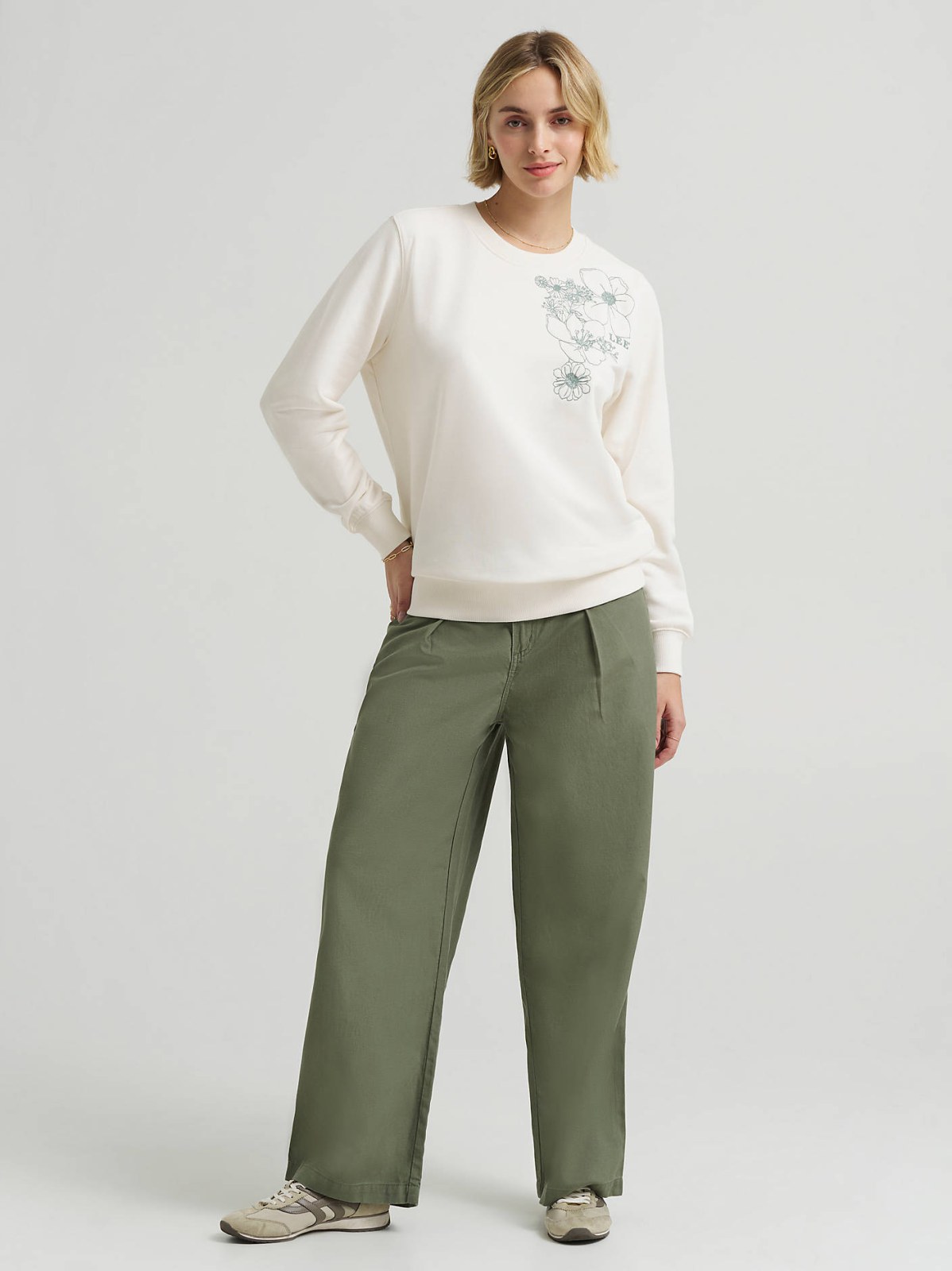 Women's Floral Embroidered Logo Sweatshirt - view 3