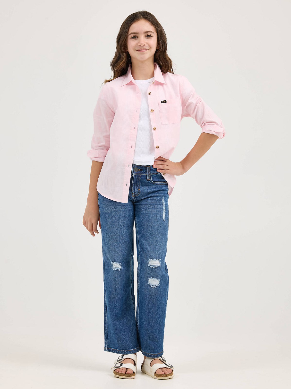 Girl's Plaid Button Down Shirt - view 4