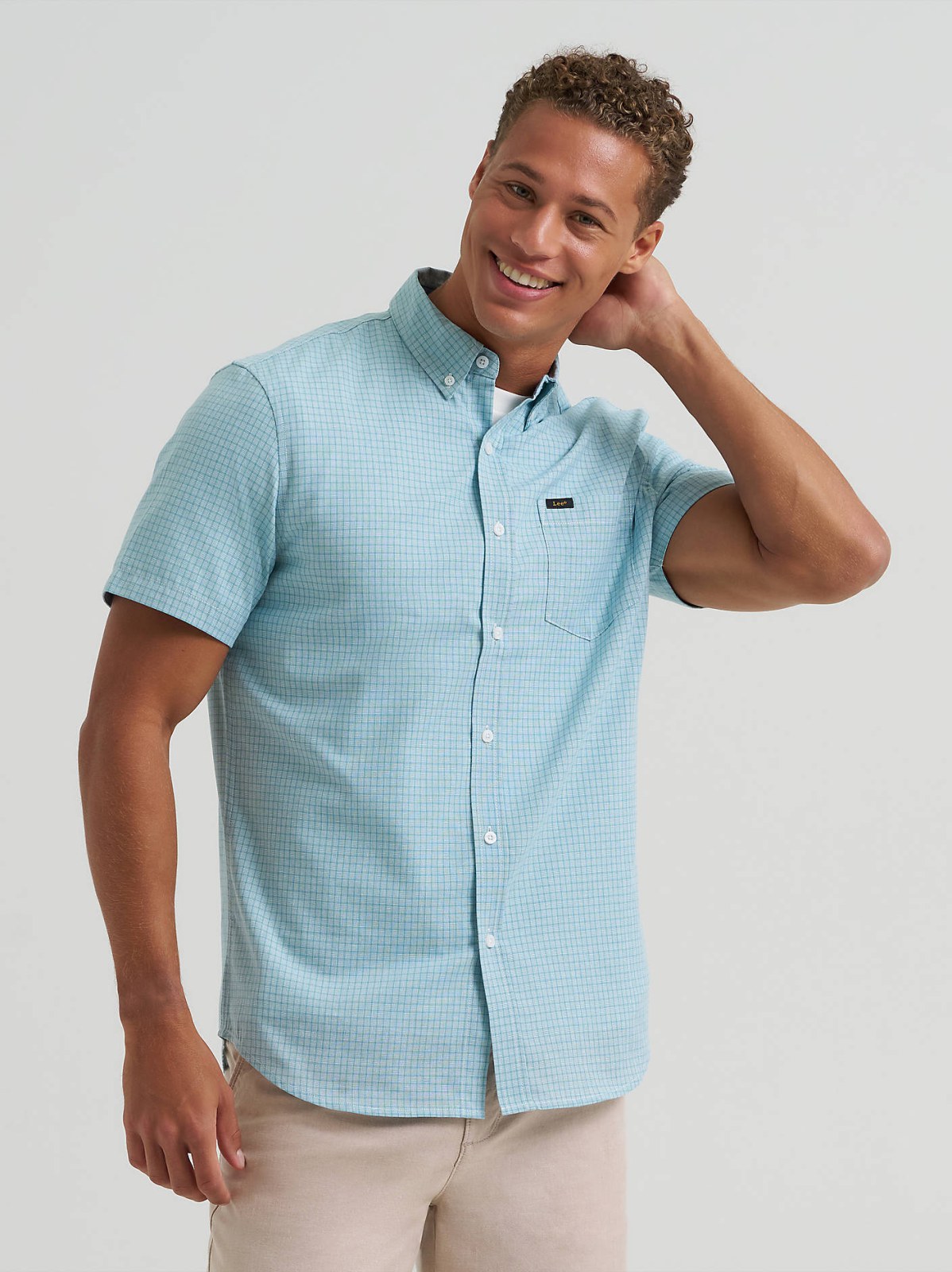 Men's One Pocket Plaid Button Down Shirt