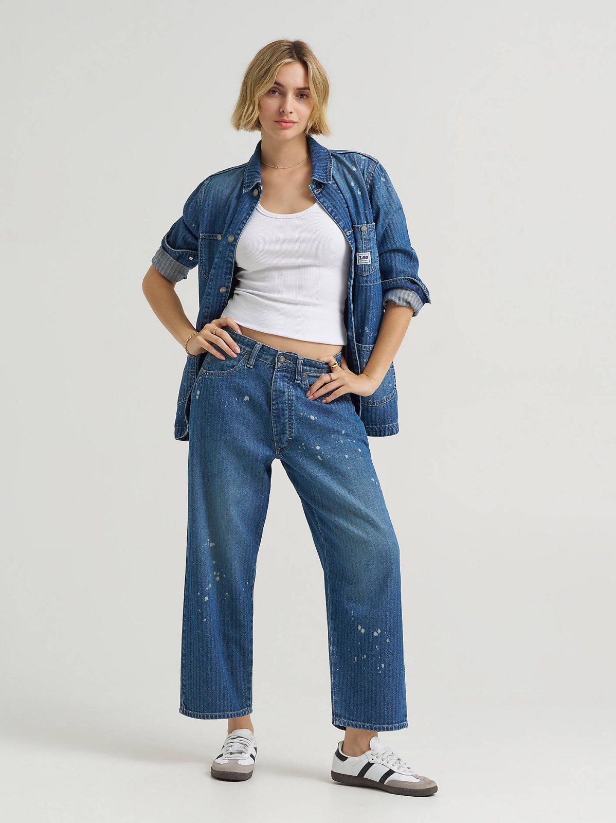 Women's Bleach Splatter Loose Crop Button-Fly Jean - view 7