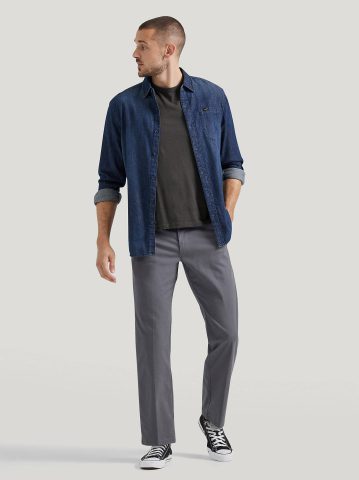 Men's Extreme Motion Flat Front Khaki Pant