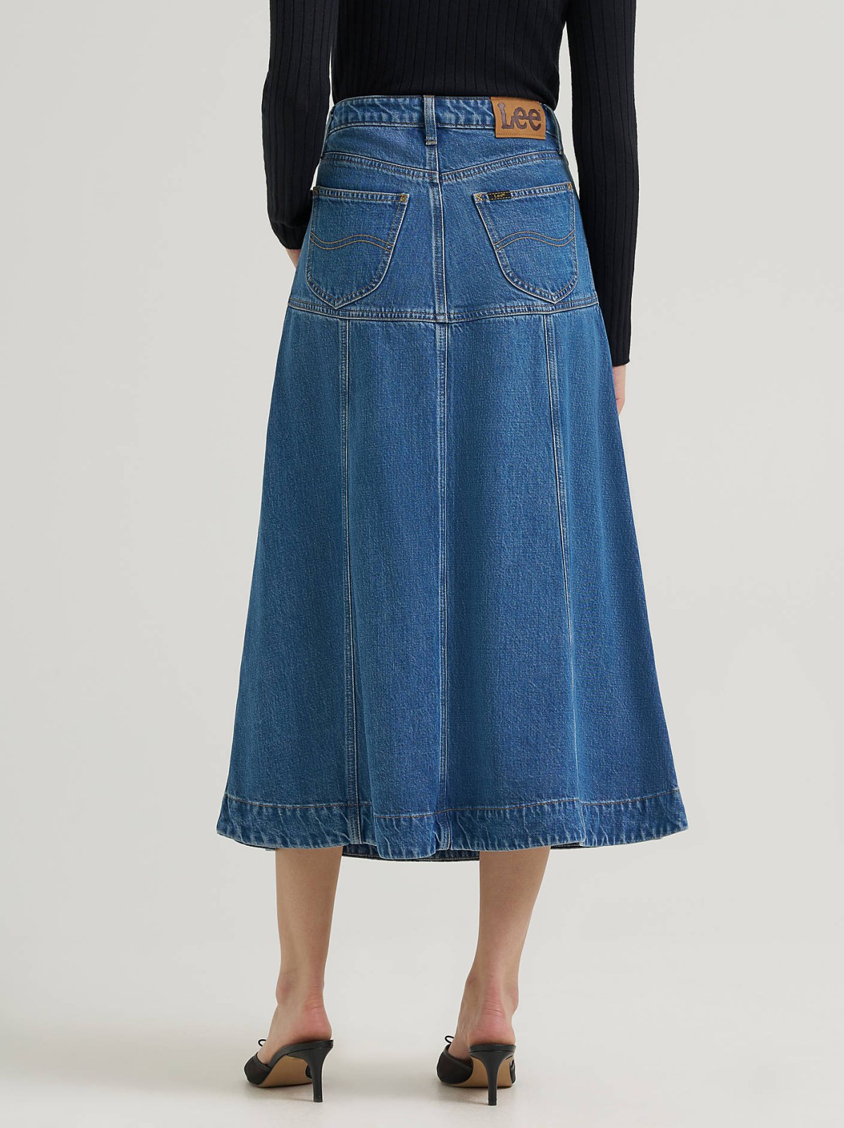 Women's LQD Seamed Denim Midi Skirt - view 4