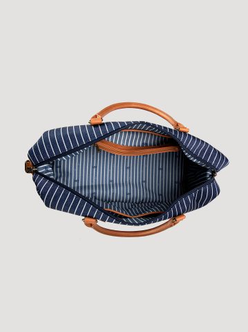 Women's Striped Denim Duffle Bag